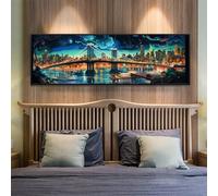 Grande Ciudad Diamond Painting Kit Completo 39.3x106.2 Inch/100x270 cm para Hogar Decoracion, DIY Cuadros Diamantes 5D Diamond Painting Puente Pintura Diamante, Mosaico Diamond Art Regalo de Casa
