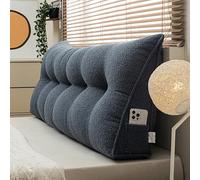 Grande Cojín De Respaldo De Lectura Cómodo Cojín De Cabecero Cama Posicionamiento De Cuña Triangular Almohada De Soporte Lumbar Cojín De Cabecera, Funda Retirable DeTela de felpa(Size:180x50x20cm,Colo
