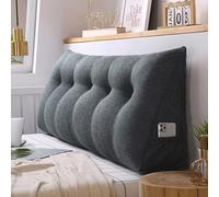 Grande Cojín De Respaldo De Lectura Cómodo Cojín De Cabecero Cama Posicionamiento De Cuña Triangular Almohada De Soporte Lumbar Cojín De Cabecera, Funda Retirable De Lino Algodón(Size:80X50X20CM,Color