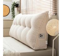 Grande Cojín De Respaldo De Lectura Cómodo Cojín De Cabecero Cama Posicionamiento De Cuña Triangular Almohada De Soporte Lumbar Cojín De Cabecera, Funda Retirable DeTela de felpa(Size:150x50x20cm,Colo
