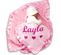 Grande de manta de bebé, personalizado, satén, 36 "x 36", niño, niña, personalizado nombre