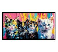 Grande Diamond Painting Animales gatos, Kit Completo de Pintura de Diamante para Adultos, 5D DIY Cristal Pintura De Diamante, Con Diamond Painting Accesorios Decor De Pared Del Hogar 80x160cm X-136