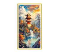 Grande Diamond Painting Cascada ático, Kit Completo de Pintura de Diamante para Adultos, 5D DIY Cristal Pintura De Diamante Para, Con Diamond Painting Accesorios Decor De Pared Del Hogar 40x80cm X-565