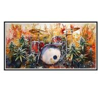 Grande Diamond Painting Instrumentos musicales tambores, Kit Completo de Pintura de Diamante para Adultos, 5D DIY Cristal Bordado Pintura De Diamante Kit, Decor De Pared Del Hogar 90x180cm X-428