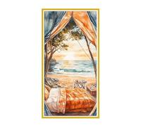 Grande Diamond Painting Vista al mar, Kit Completo de Pintura de Diamante para Adultos, 5D DIY Cristal Pintura De Diamante Para, Con Diamond Painting Accesorios Decor De Pared Del Hogar 90x180cm X-208