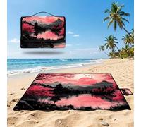 Grande Manta de Picnic 200x300cm, Japón Manta Picnic Impermeable, montañas Esterilla de Playa Alfombra de Exterior, Picnic Blanket Plegable con Asa para Camping,Jardín,Césped,Playa,Senderismo UZ-415