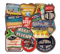 Grande Pegatinas de Viaje 36 Piezas - Retro Vintage Stickers de Vinilo Impermeables Decoración para Casco Moto Coche Laptop Scrapbook Skateboard Maletas