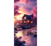 Grande Pintar por Numeros 60x120 Pintar por Numeros Adultos puente, DIY Pintar por Números Niños río Kit Pintura con 3 Pinceles Pigmento para Cuadros Decoracion Salon Modernos, Regalos Mujeres F1-696