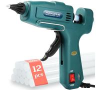 Grande Pistola Silicona Caliente 100W, Pistola de Silicona Caliente con 12 Barras 11mm de Pegamento, Para Bricolaje Artesanía, Reparaciones Industriales y Decoración Festiva, Oficina y Escuela