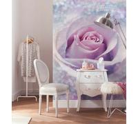 Grande Rosa Morado Papel Mural Floral Belleza Studio Pared Decoración Lila Flor