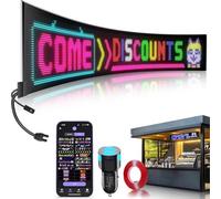 Grande Tablero de indicadores LED flexible, 99 x 20 cm, programable RGB mediante Bluetooth Smart App, panel de matriz de ojos de diablo, para coche, bar, publicidad, restaurante, tienda, decoración