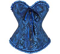 Grande Taille Bustier Top para Mujer - Corset Overbust Encaje Cintura Lencería Vintage Brocado Encaje Cinta Ajustablee Lace Corsé sexy de encaje para mujer, corsé vintage gótico