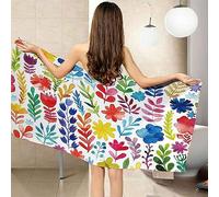 Grande Toalla Playa De Impresión 3D Hermoso Color Hojas Flores Súper Suave Absorbente Toalla Baño Impermeable Manta Playa Ideal para Playa Y Piscina para Adultos Y Niños 70 X 150 Cm