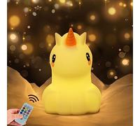 Grande unicornio luz bebe Luz Nocturna Infantil luz quitamiedos Lámpara de Noche lámpara quitamiedos portátil y USB recargable lámpara infantil LED multicolor con mando luz bebe regalos para niños