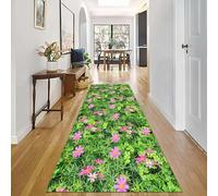 Grandes Alfombras Corredoras Pasillo Verde Rosa Largas Fondo Antideslizante Alfombra 3,5/4/4,5/5/6/7/8/9Metro para Terraza Estudio Balcón Mato de Piso(60 * 350cm)