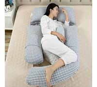 Grandes almohadas de embarazo para mamá regalo delicado mujeres soporte de dormir lavable apoyo cojín de apoyo a rayas almohada de maternidad almohadas gris-cuadros