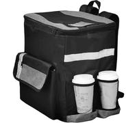 Grandes Bolsas De Entrega Para Platos Calientes, Bolsa De Entrega De Pizza Grande | Bolsa Isotérmica De Pizza Caliente | Bolsa De Entrega Impermeable Con 4 Bolsillos Para Tazas, Para Acampar, Playa, P