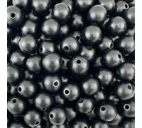 Grandes cuentas de agujero, Paquete de 1000 cuentas acrílicas redondas con agujero de 2,9 mm en varios tamaños.(Matte Black,12mm)