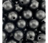 Grandes cuentas de agujero, Paquete de 1000 cuentas acrílicas redondas con agujero de 2,9 mm en varios tamaños.(Matte Black,20mm)