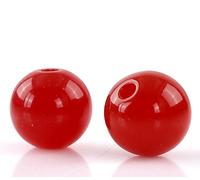 Grandes cuentas de agujero, Paquete de 1000 cuentas acrílicas redondas con agujero de 2,9 mm en varios tamaños.(Red,8mm)