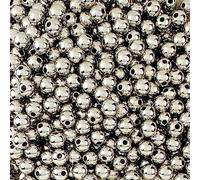 Grandes cuentas de agujero, Paquete de 1000 cuentas acrílicas redondas con agujero grande de 2,9 mm, multicolor, varios tamaños(Silver,8mm)