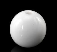 Grandes cuentas de agujero, Paquete de 1000 cuentas acrílicas redondas con agujero grande de 2,9 mm, multicolor, varios tamaños(White,14mm)