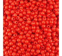 Grandes cuentas de agujero, Paquete de 1000 cuentas acrílicas redondas con agujero grande de 2,9 mm, multicolor, varios tamaños(Red,6mm)
