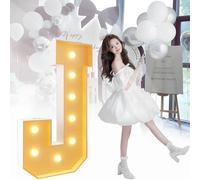 Grandes Decoraciones de Letras Numéricas Iluminadas - Letrero de Neón - Kit de Tablero de Espuma Precortado - Adecuado for Decoraciones de Bodas, Decoraciones de Fiestas de Cumpleaños(J,120cm)