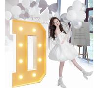 Grandes Decoraciones de Letras Numéricas Iluminadas - Letrero de Neón - Kit de Tablero de Espuma Precortado - Adecuado for Decoraciones de Bodas, Decoraciones de Fiestas de Cumpleaños(D,70cm)