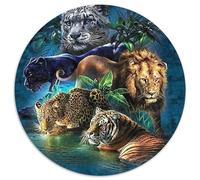Grandes Felinos de la Selva Puzzle de 1000 Piezas Papel para Adultos Noche Animales Puzzle para Toda la Familia 1000pcs (67.5x67.5cm)