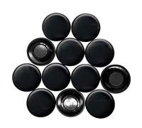 Grandes Imanes de Oficina de Planificación Negra para Refrigerador, Pizarra, Tablero de Anuncios, Archivador - 40mm de Diámetro x 8mm de Alto - Paquete de 12