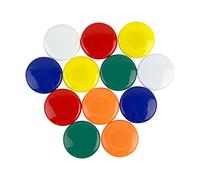 Grandes Imanes de Oficina de Planificación Variada para Refrigerador, Pizarra, Tablero de Anuncios, Archivador - 40mm de Diámetro x 8mm de Alto - Paquete de 12