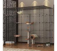 Grandes jaulas de Gato, perreras de Gatos para Gatos Interiores, Jaula de Gatos de Metal, extraíbles, Plegables, para 1-2 Gatos, hurón, Animales pequeños, Gatito, Ardilla, fácil de ensamblar Cattery