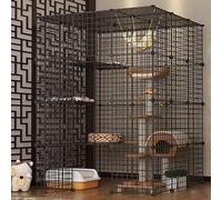 Grandes jaulas de Gato, perreras de Gatos para Gatos Interiores, Jaula de Gatos de Metal, extraíbles, Plegables, para 1-2 Gatos, hurón, Animales pequeños, Gatito, Ardilla, fácil de ensamblar Cattery