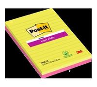 Grandes notas adhesivas Post-It® Super Sticky, rosa y verde, en líneas, 127...