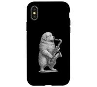 Grandes Pirineos Tocando Saxofón Jazz Música Amante de los Perros Carcasa para iPhone X/XS