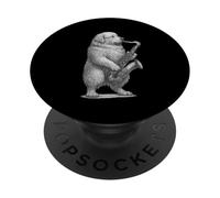 Grandes Pirineos Tocando Saxofón Jazz Música Amante de los Perros PopSockets PopGrip Adhesivo