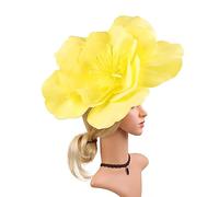 Grandes sombreros de flores para mujer, grandes diademas de flores, tocado de flores grandes, tocado de flores para mujer, diademas grandes (amarillo)