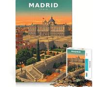 Grandeza en Tonos Pastel sobre el Palacio de Madrid Rompecabezas difícil para Adultos de 1000 Piezas Juego Inteligente para el hogar Disfrute del Montaje de la Imagen Regalo Festivo (38x52cm)