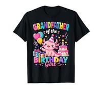 Grandfather of The Birthday Girl Cute Axolotl Family Party Camiseta