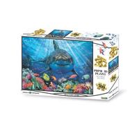 Grandi Giochi- squalo Bianco Discovery Tiburón Blanco Puzzle lenticular Horizontal, con 500 Piezas Incluidas y Paquete con Efecto 3D-PUW00000 (PUW0000)