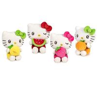 Grandi Giochi Hello Kitty Macedonia - Peluche Hello Kitty Suaves, Peluche de 22 cm de Alto, 4 Modelos Pastel con Fruta no Seleccionable, Idea de Regalo para los Fans de Cualquier