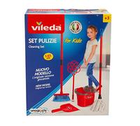 Grandi Giochi - Juego de Limpieza Vileda for Kids, la versión Original de Juguete con Escoba, recogedor, mopa, Cubo y fregona, IAM01100