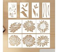 Grandi Stencil Per Dipingere Su Pareti Con Fiori | Modelli Floreali A Strati Per Recinzioni Legno Giardino Esterno Arte Progetti Decorativi