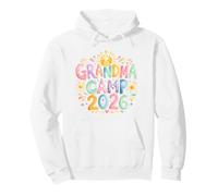 Grandma Camp 2026, Groovy Summer Campfire Flowers Fun Vibes Sudadera con Capucha