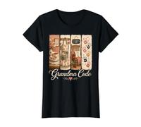 Grandma Code Cozy Home Love Family Vintage Floral Camiseta gráfica económica, Mujer, Negro, XL