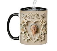 Grandma Drinkware Home Decor, 300 ml Elegant Tea Coffee Cup For Women Mom, Milk Latte Cappuccino Juice Soda Beer Supply, White Medium Size For Birthday Party Office Use