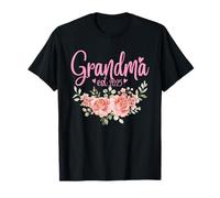 Grandma EST.2025 Floral Flower Lover Nana Team Matching Camiseta
