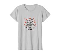 Grandma Great Bear: Adorable Caricatura para amar a Las Nanas Camiseta, Mujer, Plata, XL