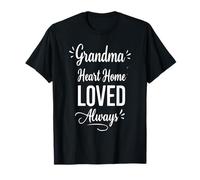 Grandma Heart Home Loved Always - Corazón Retro de la Familia Camiseta